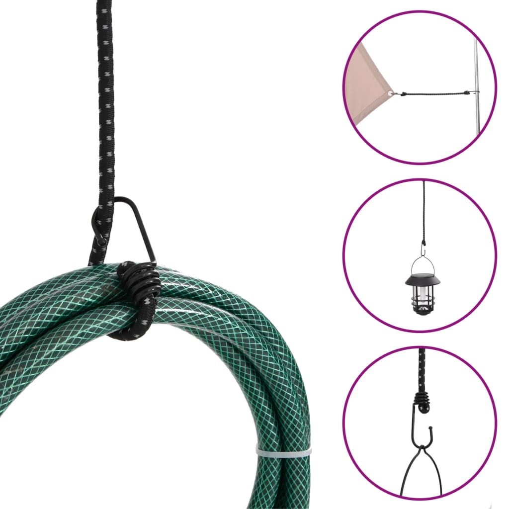 Gumicuky s reflexním proužkem a háčky 50 ks 38 cm