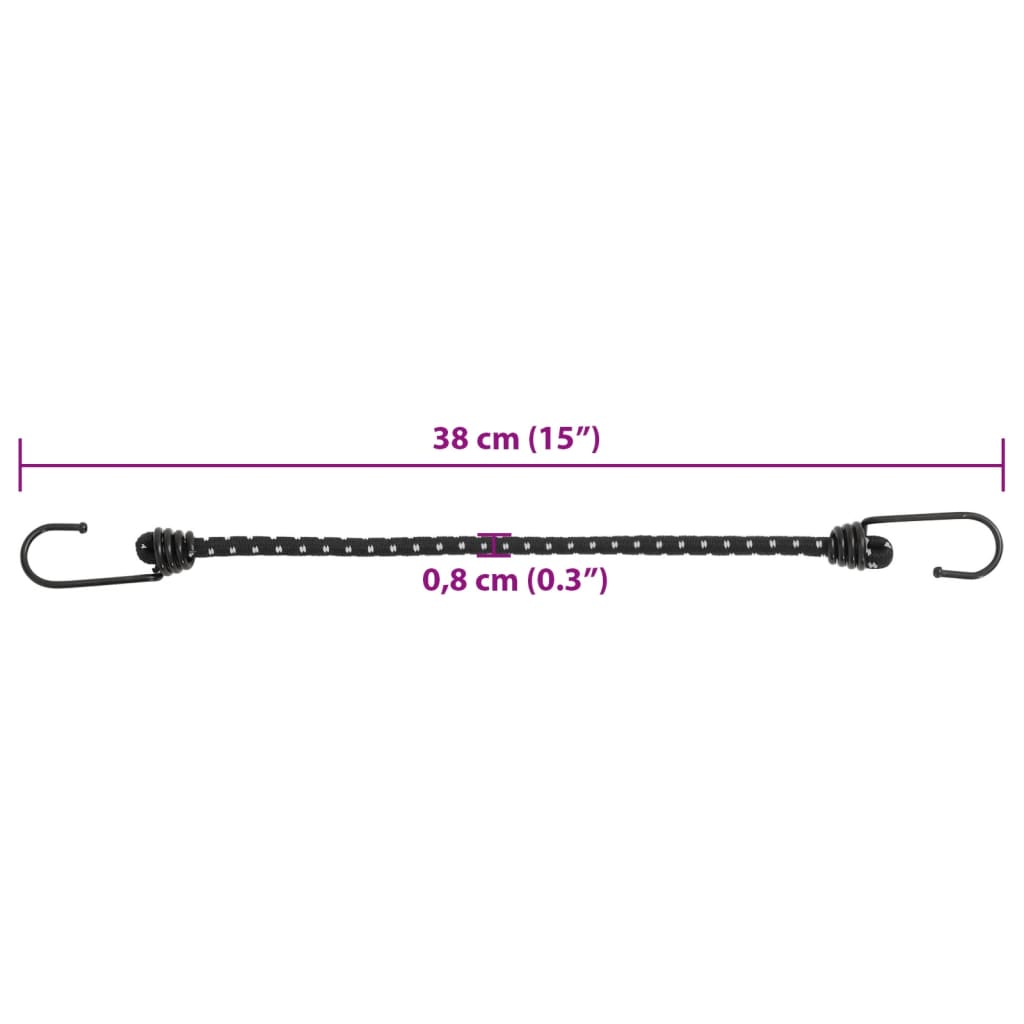 Gumicuky s reflexním proužkem a háčky 50 ks 38 cm