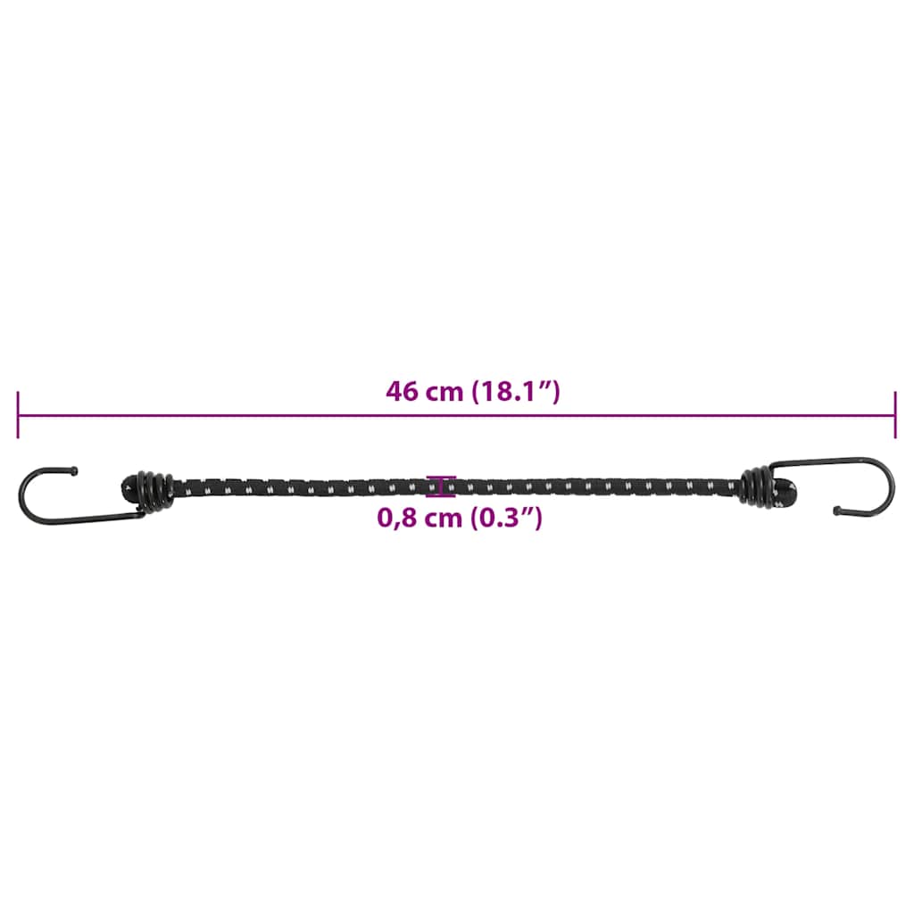Gumicuky s reflexním proužkem a háčky 25 ks 46 cm