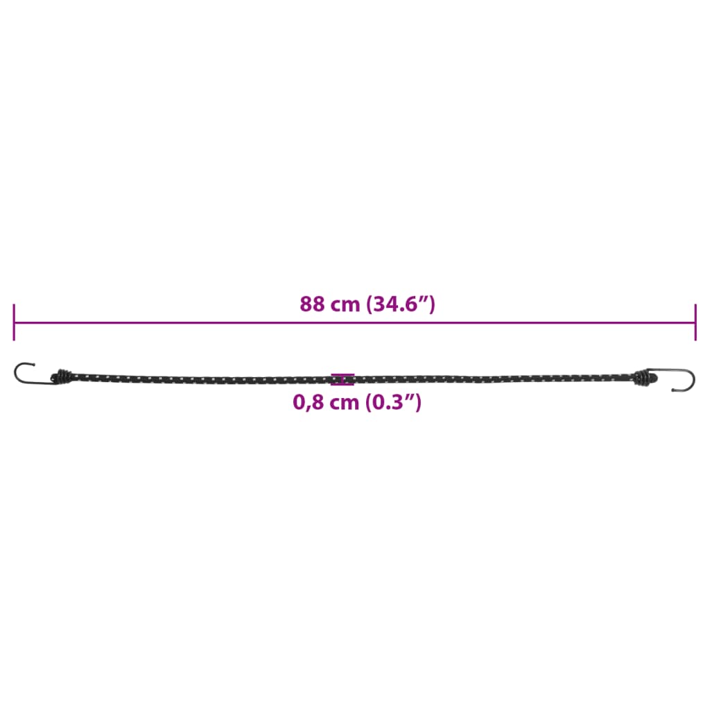 Gumicuky s reflexním proužkem a háčky 50 ks 88 cm