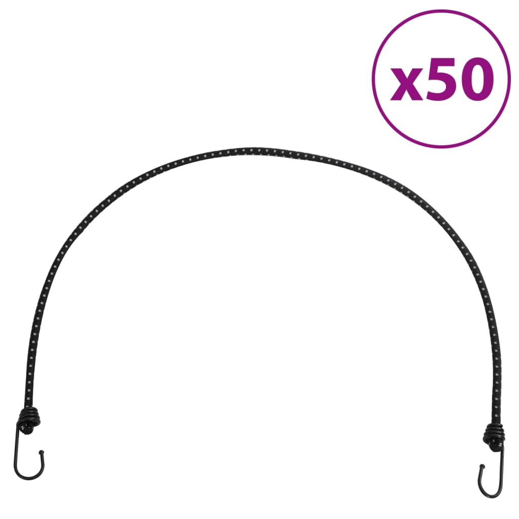 Gumicuky s reflexním proužkem a háčky 50 ks 100 cm