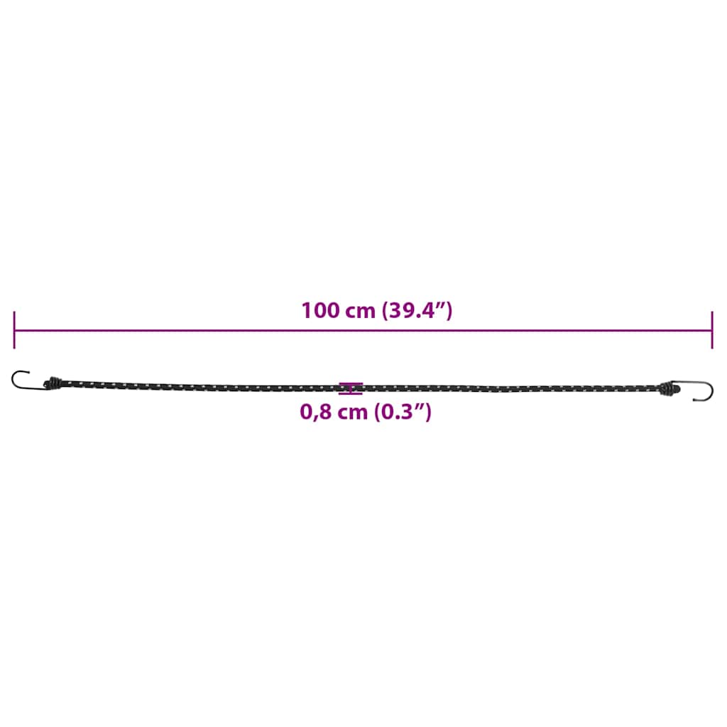 Gumicuky s reflexním proužkem a háčky 50 ks 100 cm