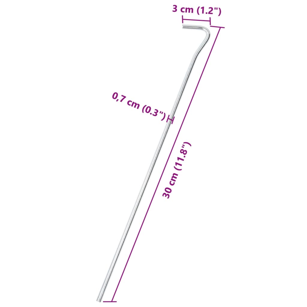 Stanové kolíky 25 ks 30 cm Ø 7 mm pozinkovaná ocel