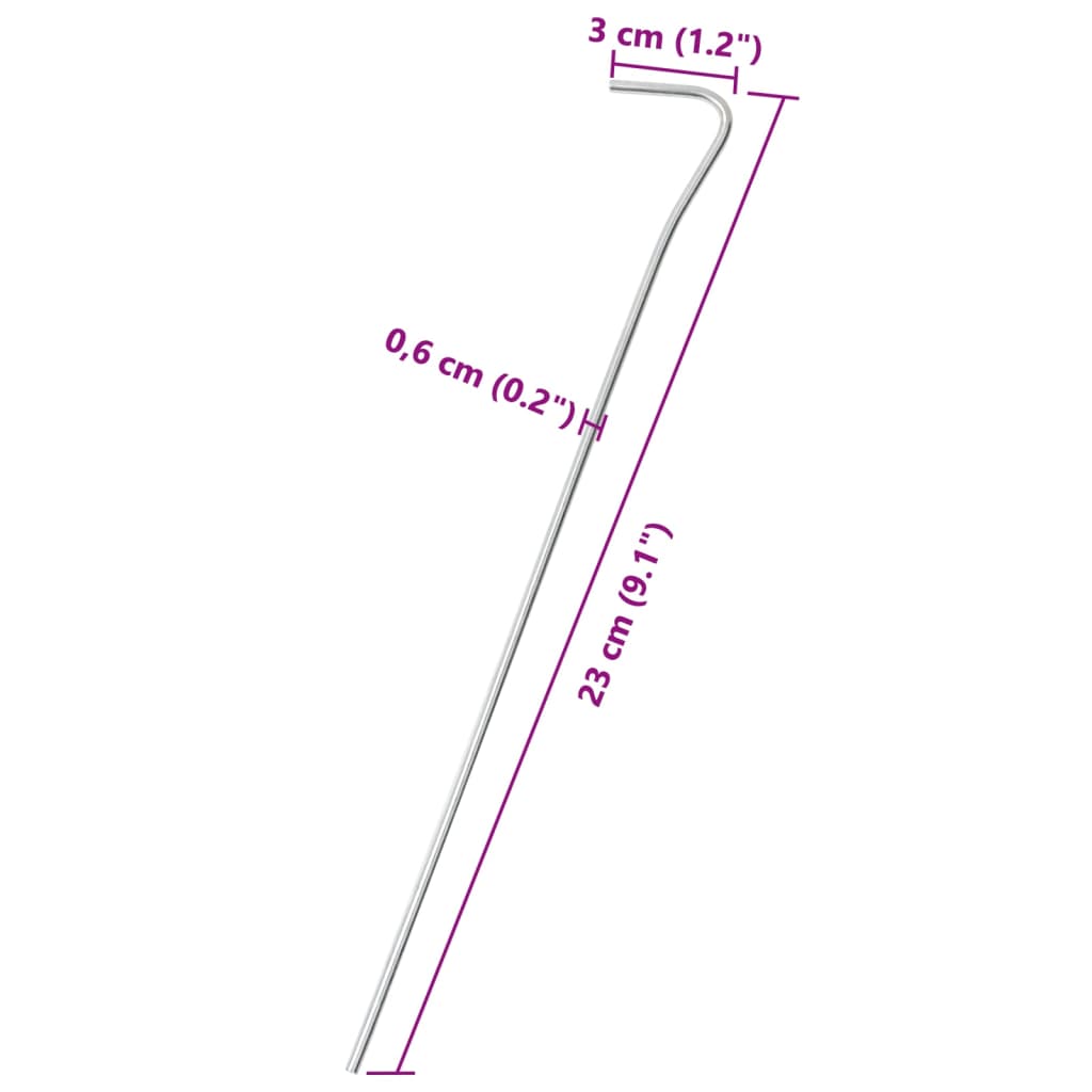 Stanové kolíky 50 ks 23 cm Ø 6 mm pozinkovaná ocel