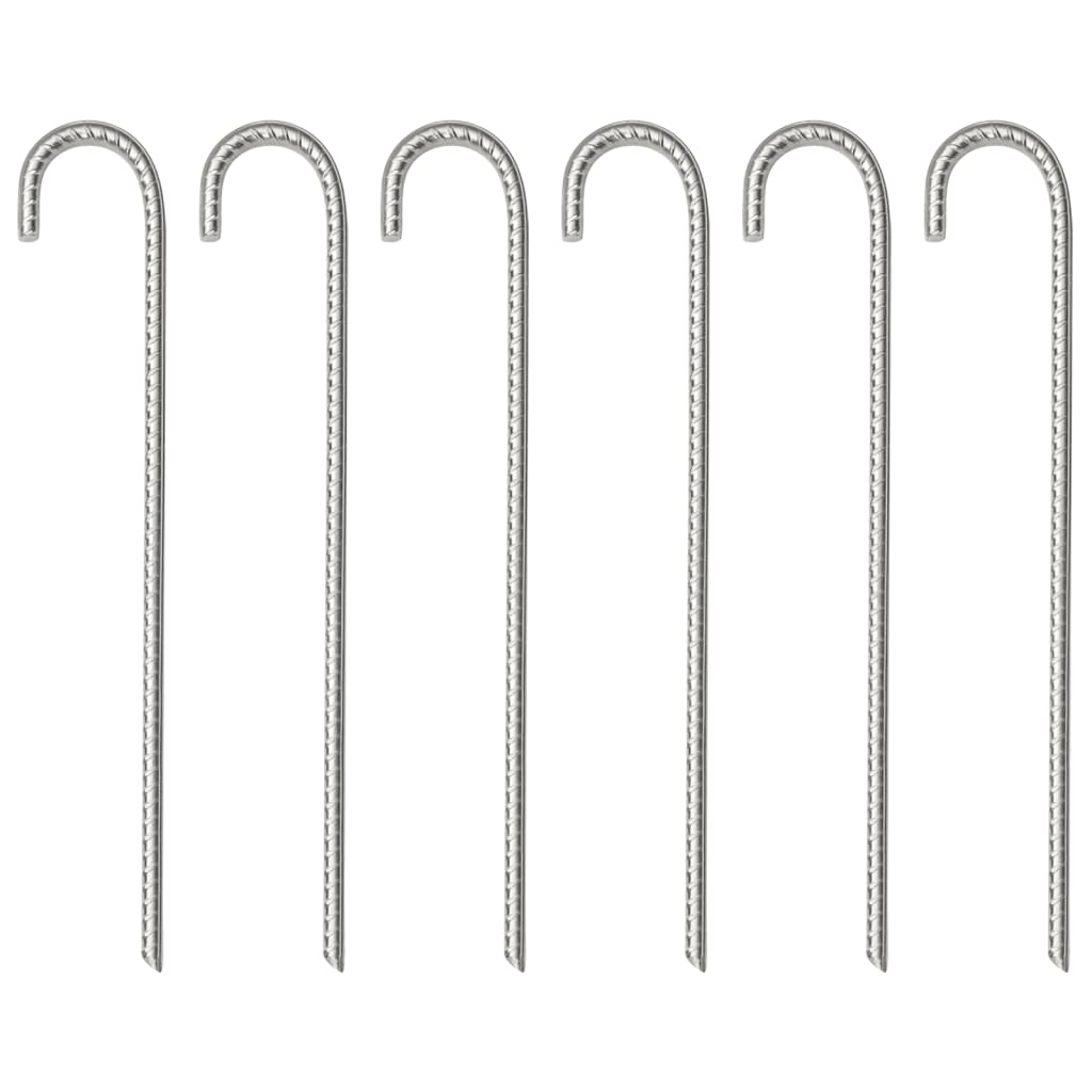 Stanové kolíky 6 ks 37 cm Ø 10 mm pozinkovaná ocel