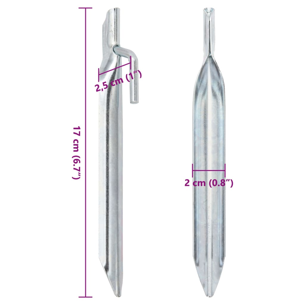 Stanové kolíky 24 ks ve tvaru V 17 cm Ø 20 mm pozinkovaná ocel