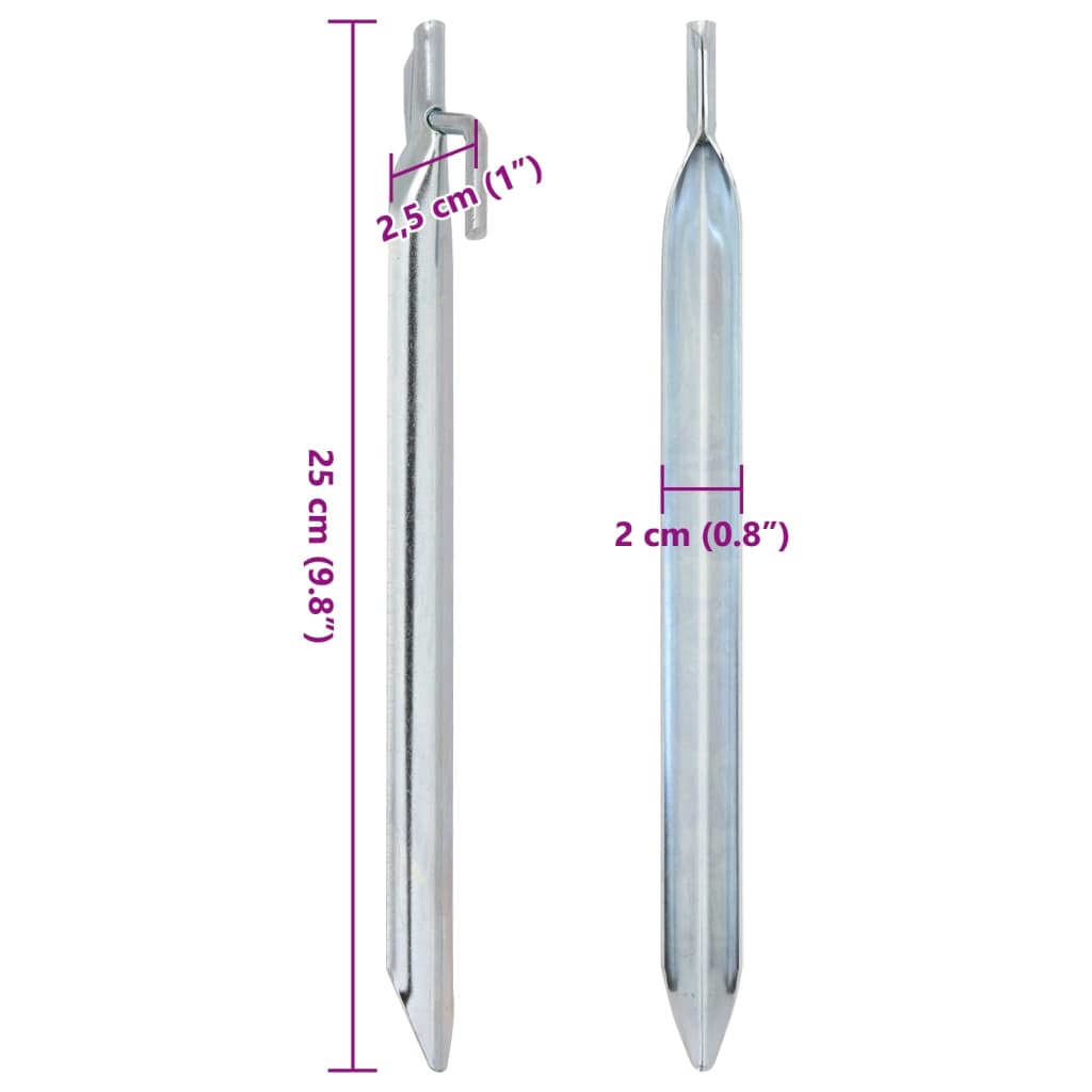 Stanové kolíky 24 ks ve tvaru V 25 cm Ø 20 mm pozinkovaná ocel