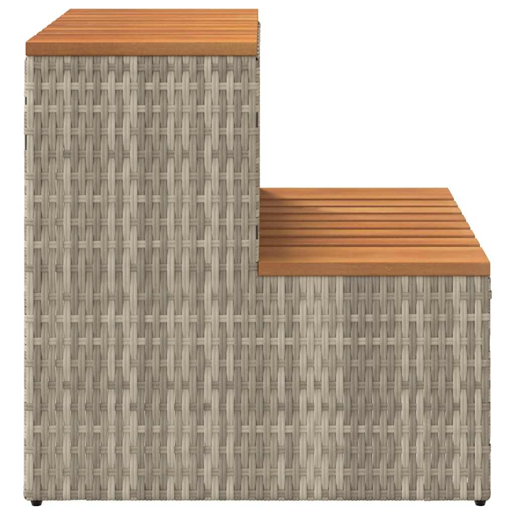 Obruby k vířivce světle šedý 50x50x50,5 cm polyratan a akáciové