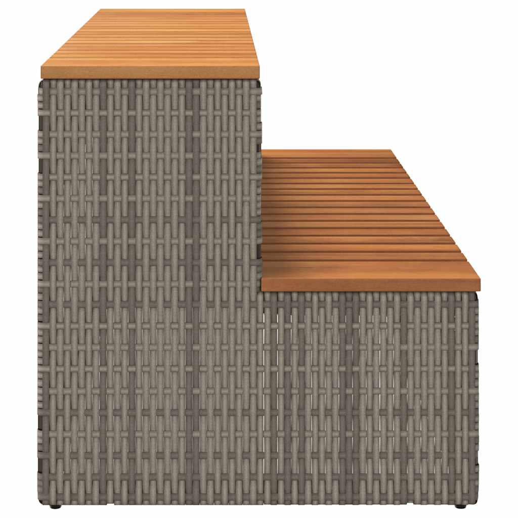 Obruby k vířivce šedý 100x50x50,5 cm polyratan a akáciové