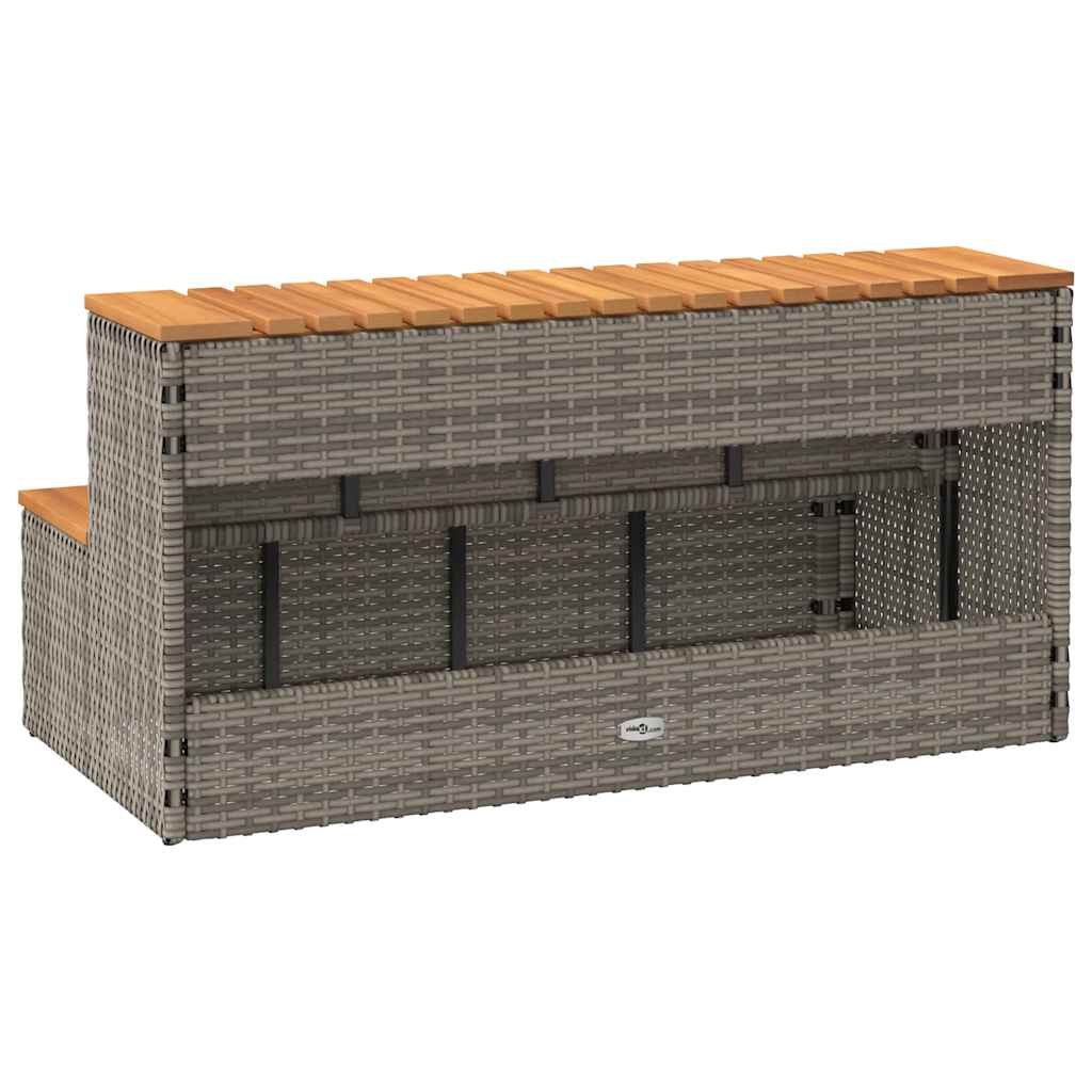 Obruby k vířivce šedý 100x50x50,5 cm polyratan a akáciové