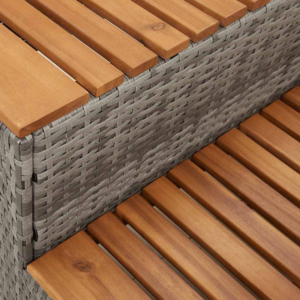 Obruby k vířivce šedý 100x50x50,5 cm polyratan a akáciové