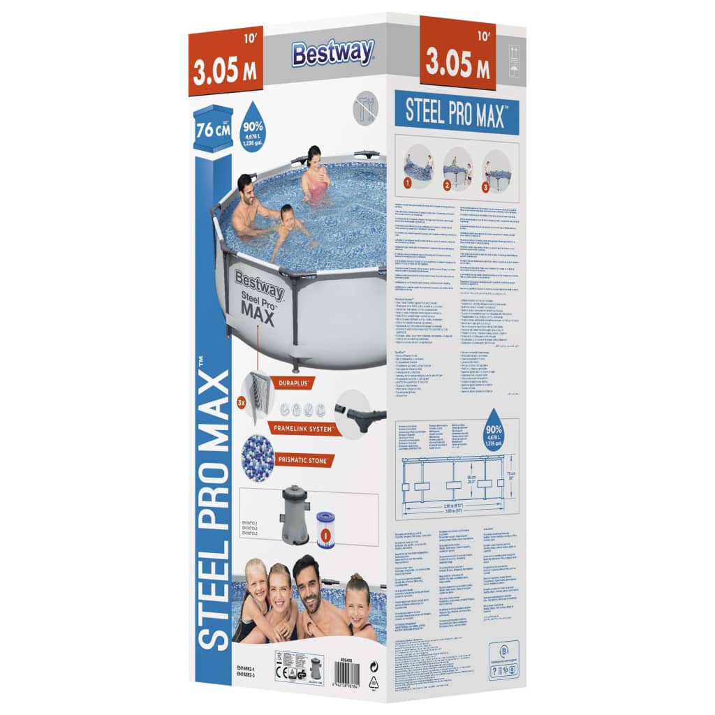 Bestway Bazén Steel Pro MAX s příslušenstvím 305 x 76 cm