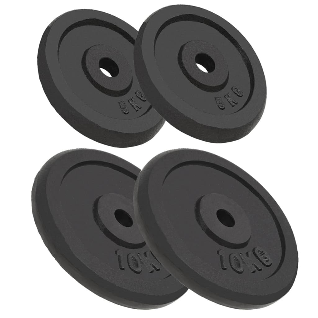 Kotouče na činky 4 ks 2x 10 kg + 2x 5 kg litina