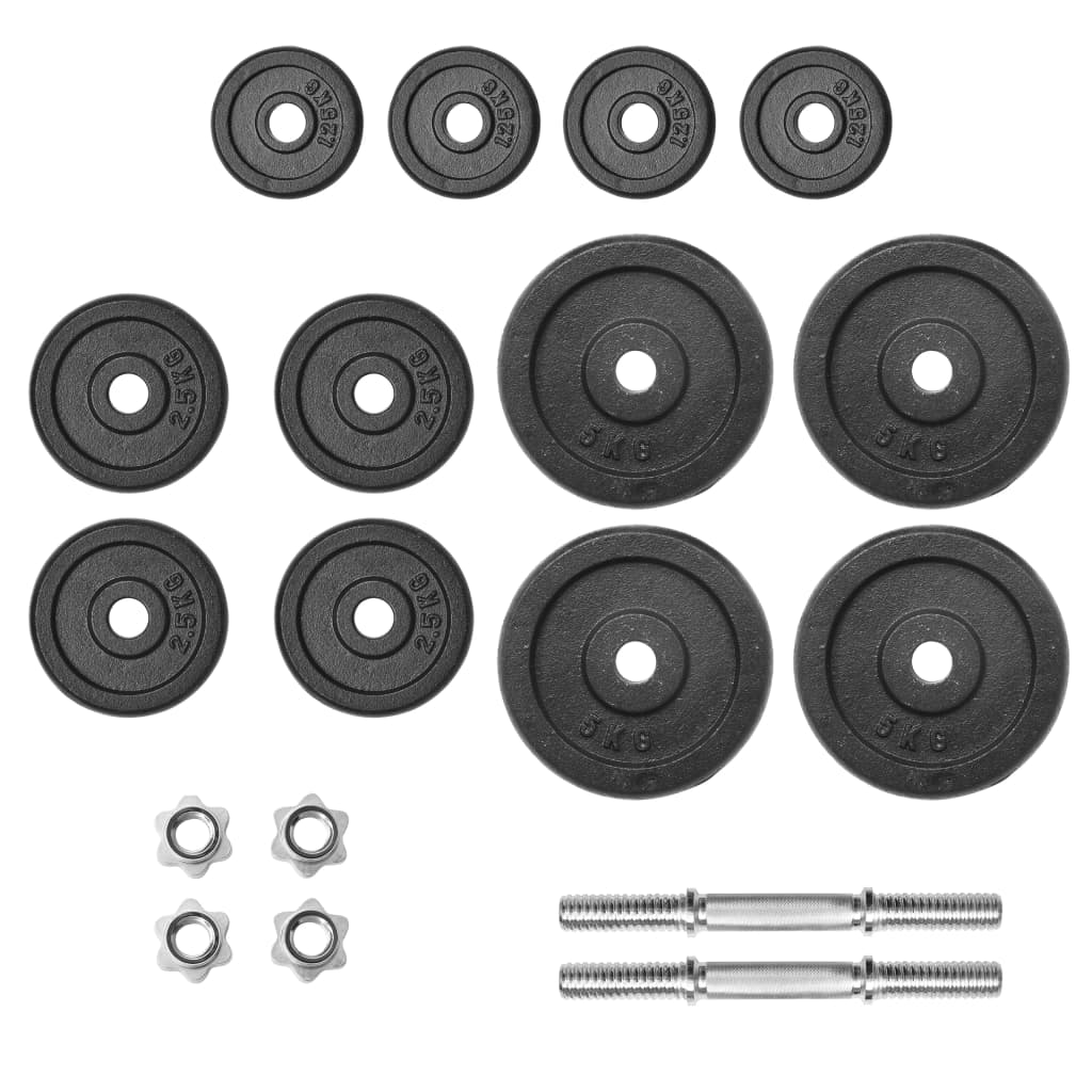 18dílný set jednoručních činek 40 kg litina
