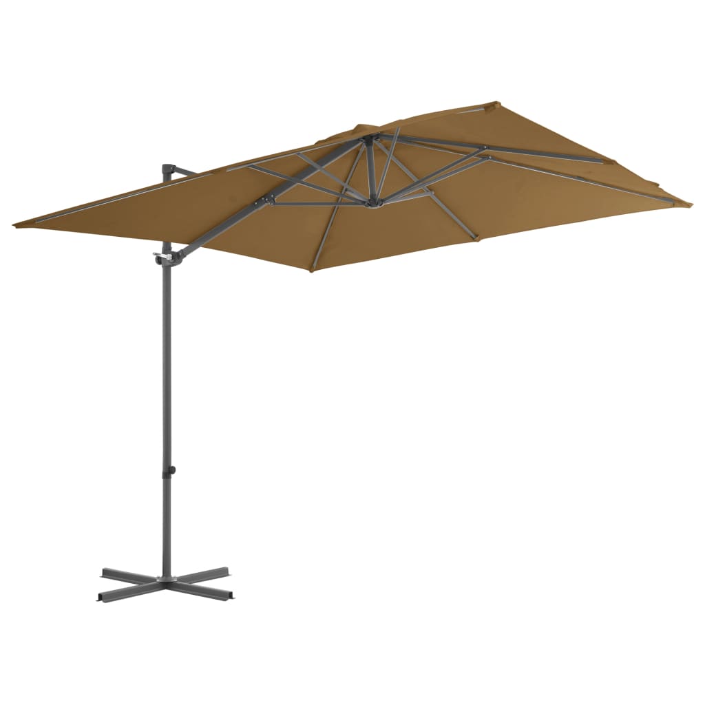 Konzolový slunečník s ocelovou tyčí 250 x 250 cm barva taupe