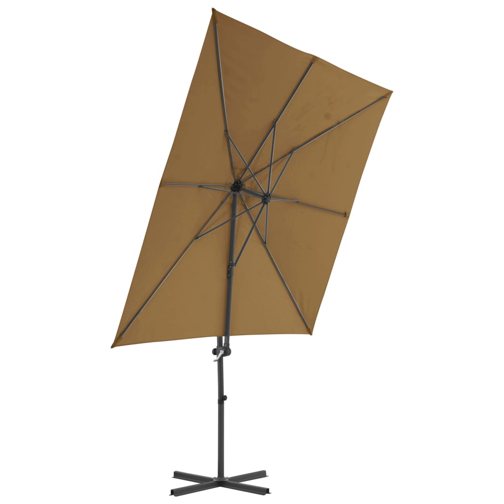 Konzolový slunečník s ocelovou tyčí 250 x 250 cm barva taupe