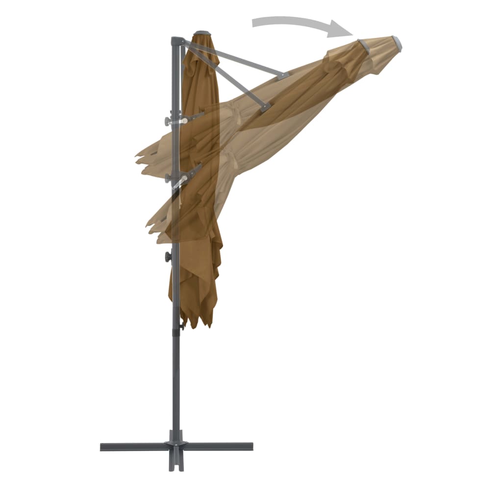 Konzolový slunečník s ocelovou tyčí 250 x 250 cm barva taupe