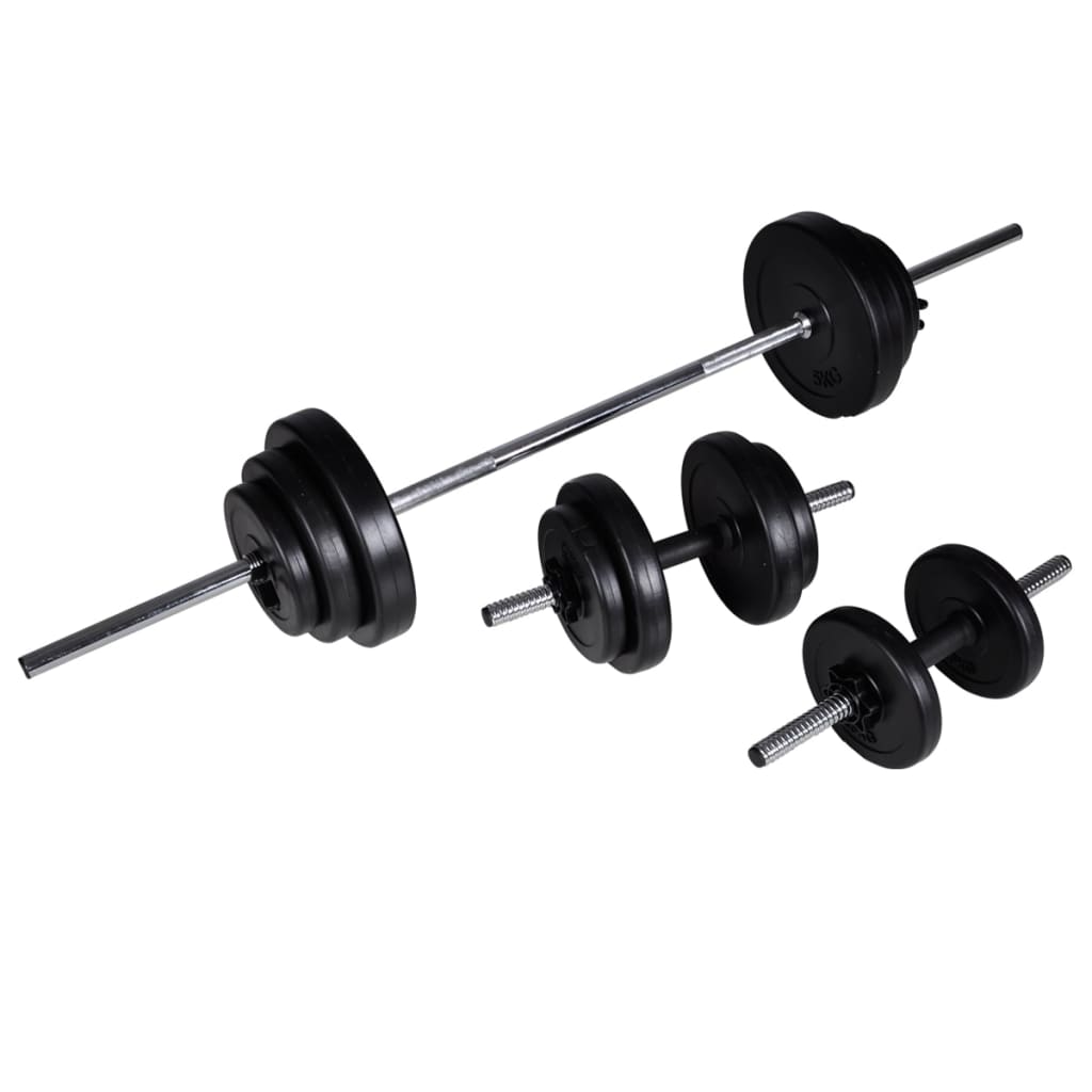 Posilovací věž se sadou činek barbell a dumbbell 30,5 kg
