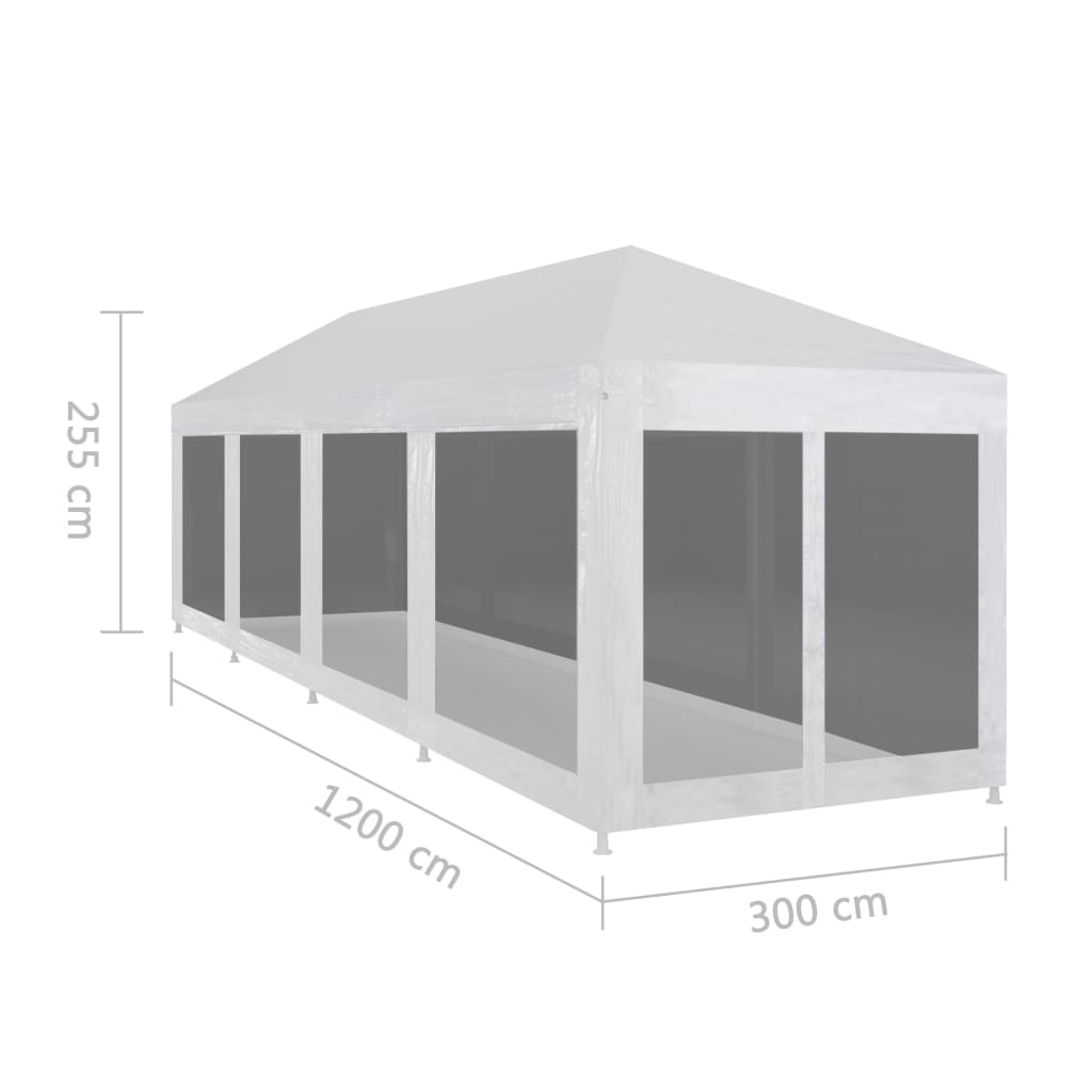 Party stan s 10 bočními stěnami ze síťoviny 12 x 3 m