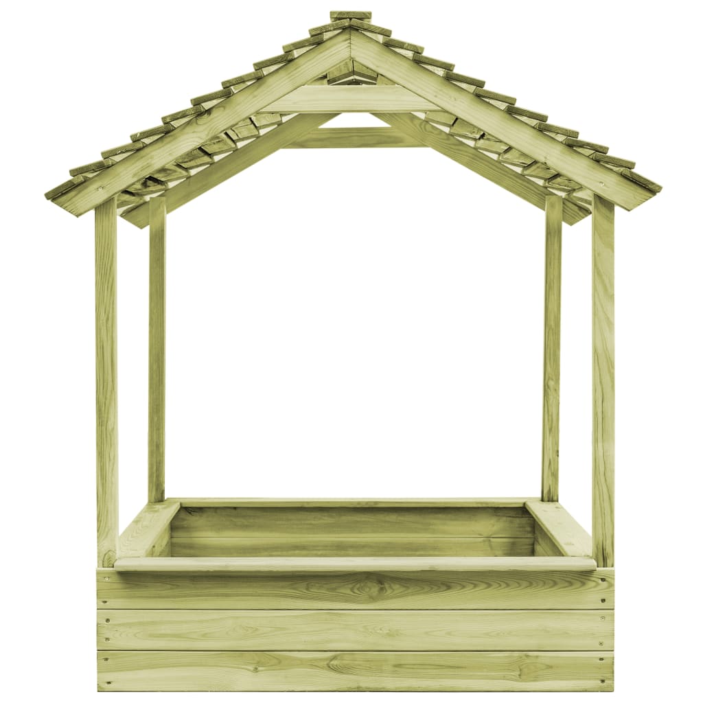 Dětský zahradní domeček s pískovištěm 128x120x145 cm borovice