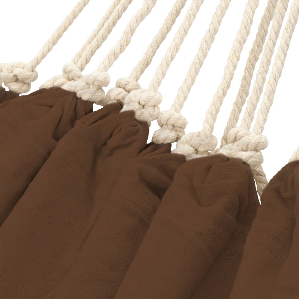 Skládací houpací síť pro 2 osoby hnědá 360 x 150 cm