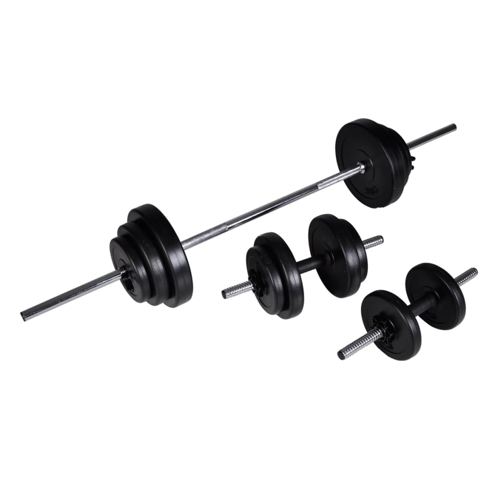 Set 2 činek + vzpěračská činka 30,5 kg