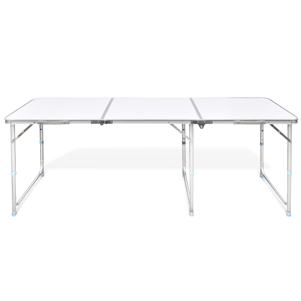 Skládací kempingový stůl s nastavitelnou výškou, hliníkový 180 x 60 cm