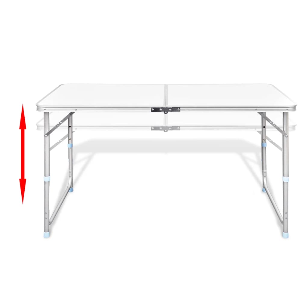 Skládací kempingový set 4 stoličky nastavitelná výška 120x60 cm