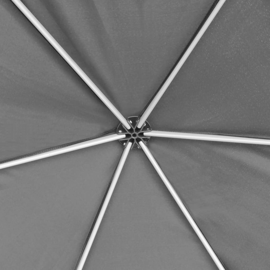 Šestiúhelníkový party stan s 6 stěnami šedý 3,6 x 3,1 m
