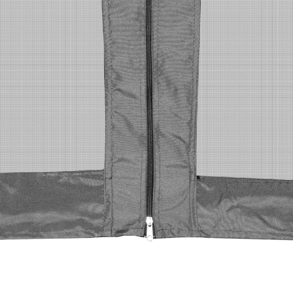 Šestiúhelníkový party stan s 6 stěnami šedý 3,6 x 3,1 m
