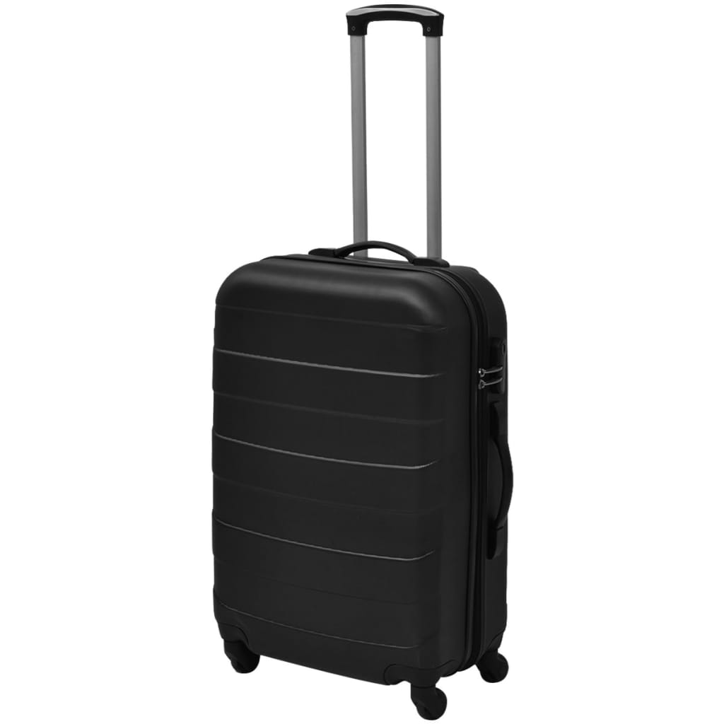 Sada tří skořepinových kufrů na kolečkách černá 45,5/55/66 cm