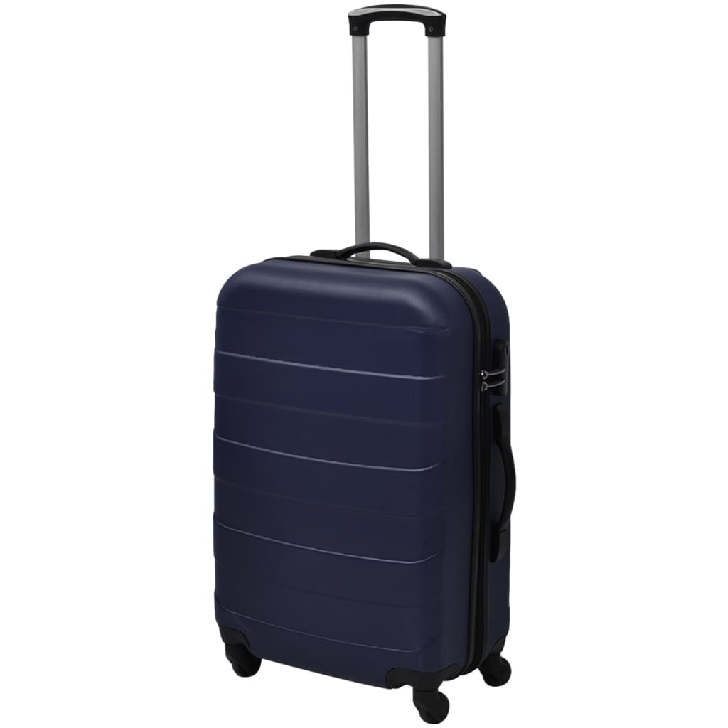 Sada tří skořepinových kufrů na kolečkách modrá 45,5/55/66 cm