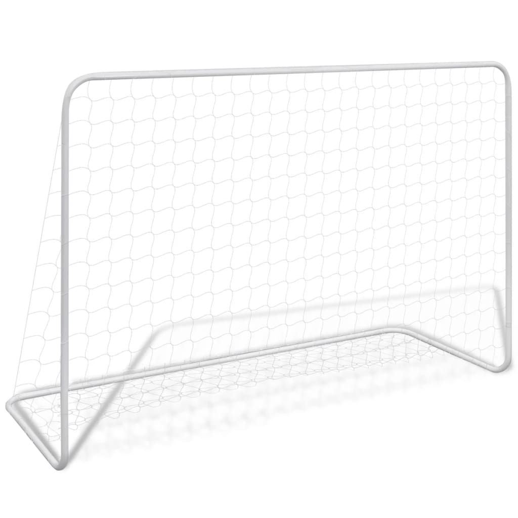 Fotbalové branky 2 ks se sítí 182 x 61 x 122 cm ocelové bílé