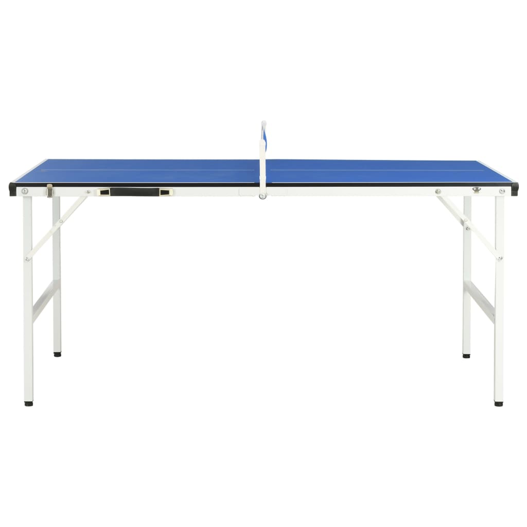 Stůl na stolní tenis se síťkou 152 x 76 x 66 cm modrý