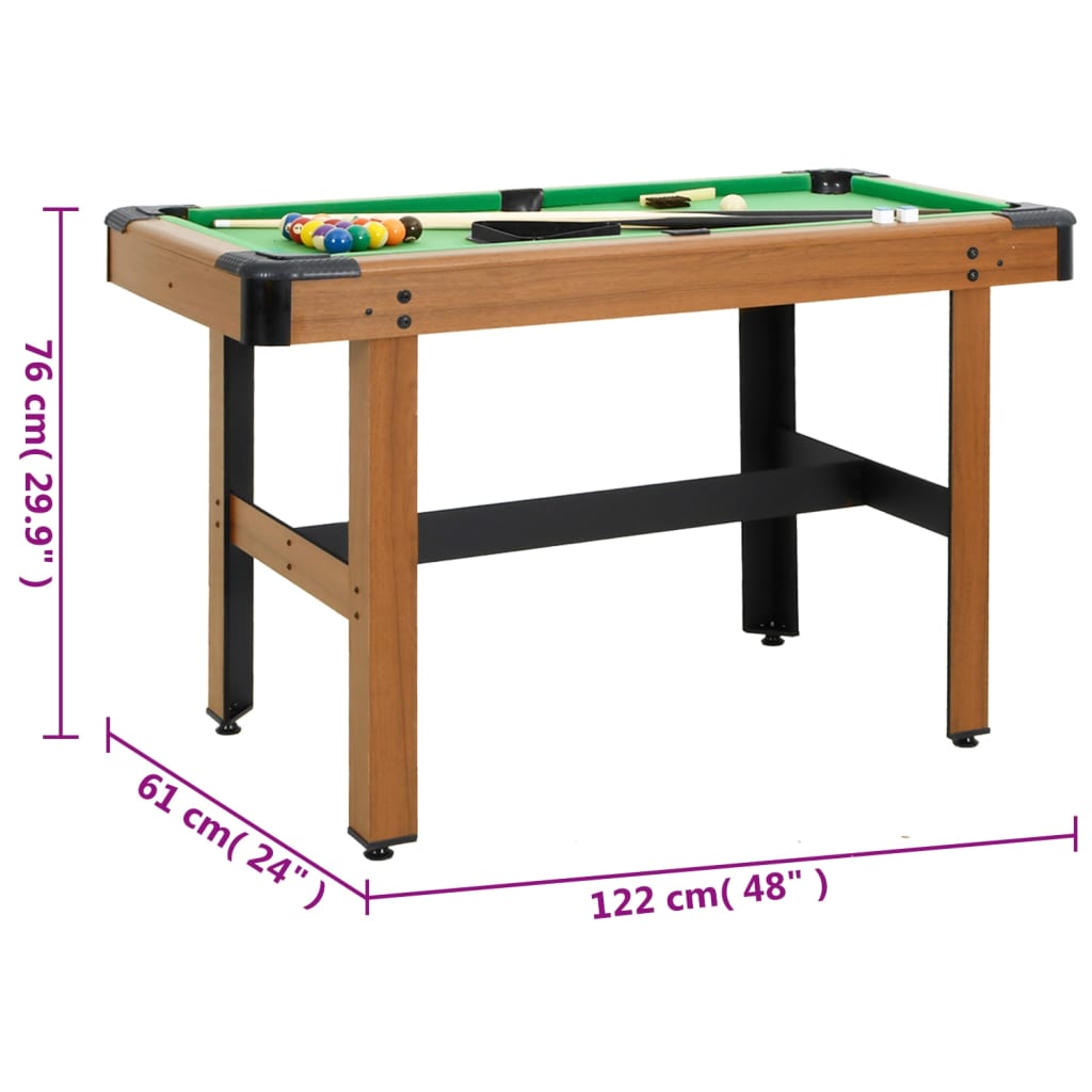 Kulečníkový stůl 122 x 61 x 76 cm hnědý