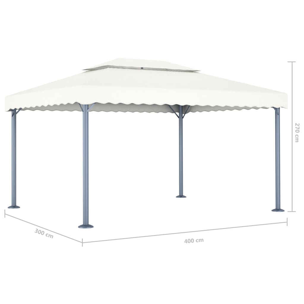 Altán 400 x 300 cm krémový hliník