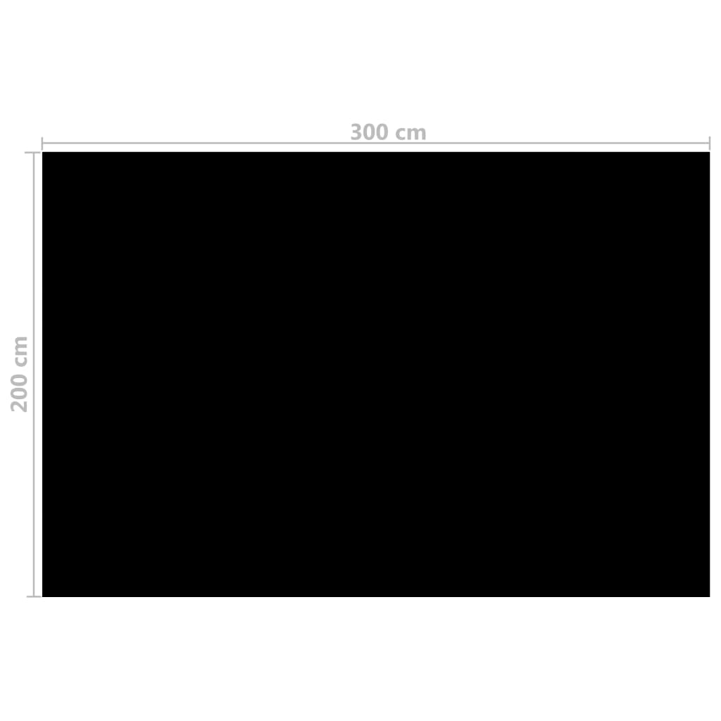 Kryt na bazén černý 300 x 200 cm PE