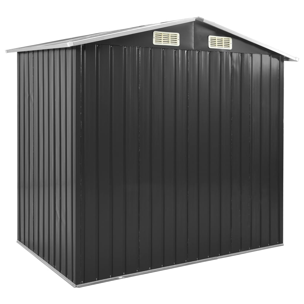 Zahradní domek s regálem antracitový 205 x 130 x 183 cm železo