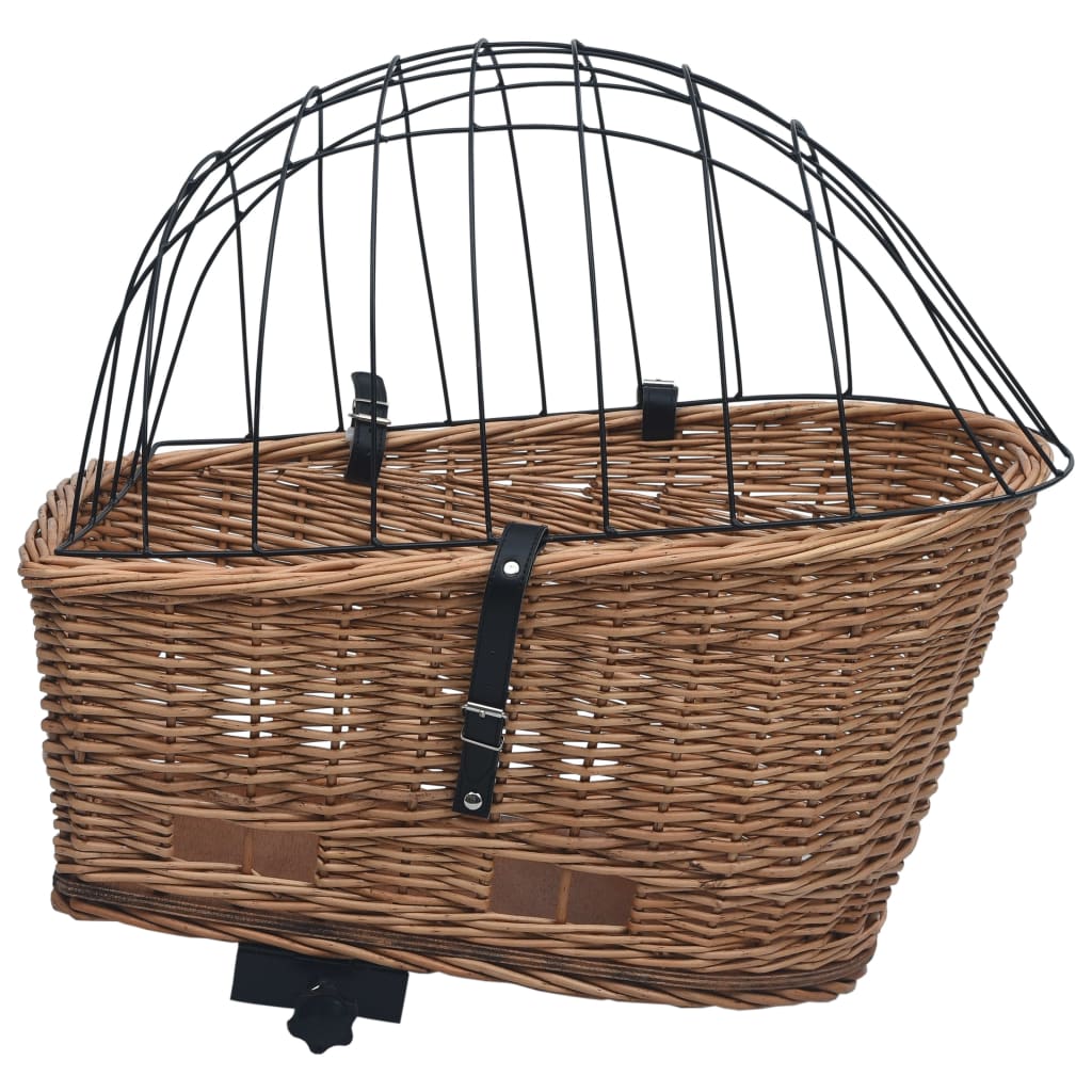 Koš na zadní kolo s krytem 55 x 31 x 36 cm přírodní vrba