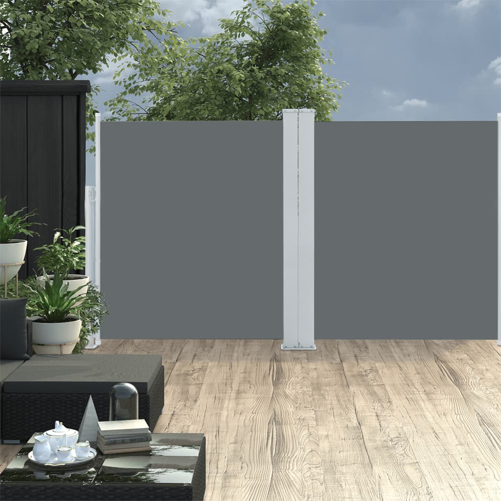Zatahovací boční markýza / zástěna antracitová 140 x 600 cm