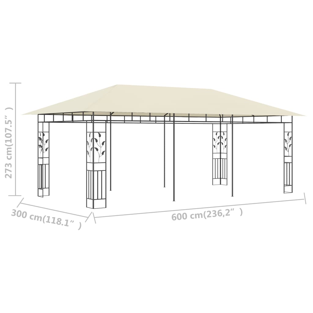 Altán s moskytiérou 6 x 3 x 2,73 m krémový