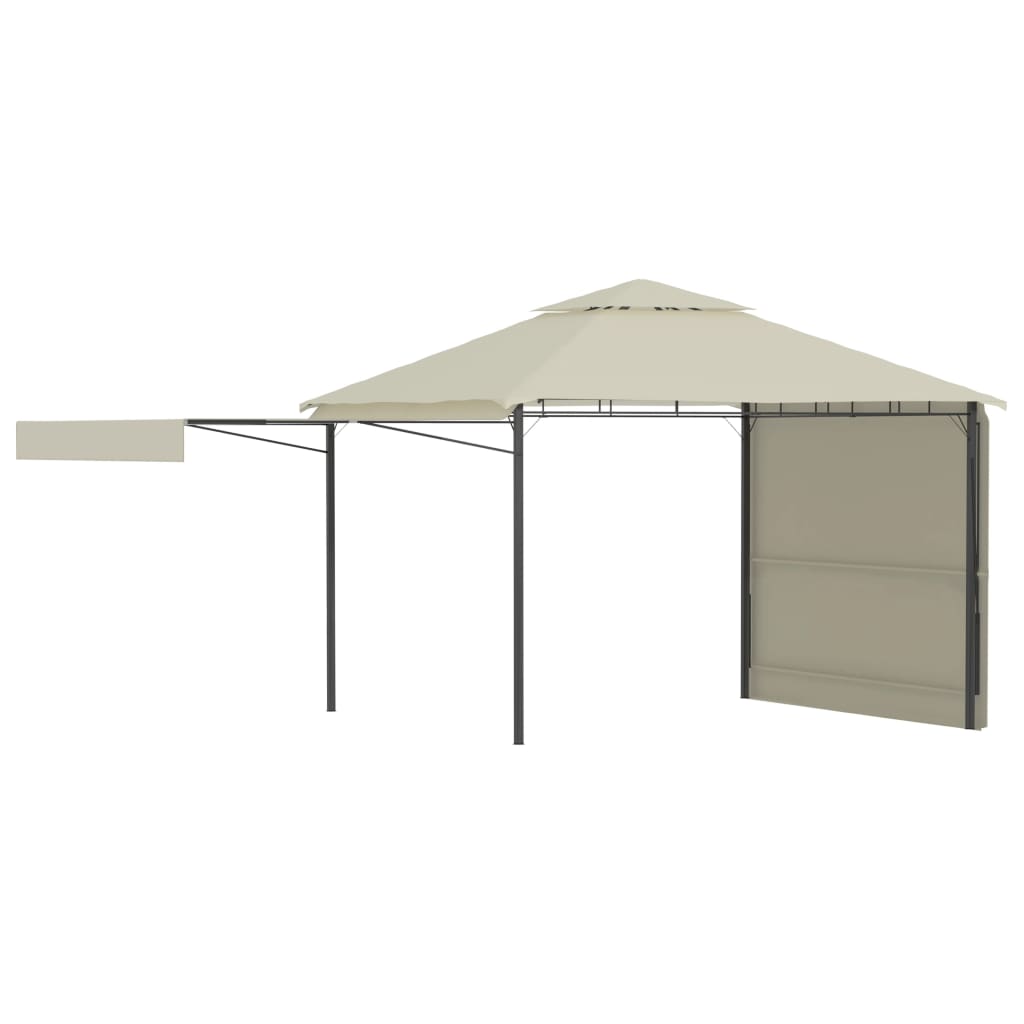 Altán se dvěma extra stříškami 3 x 3 x 2,73 m krémový 180 g/m²