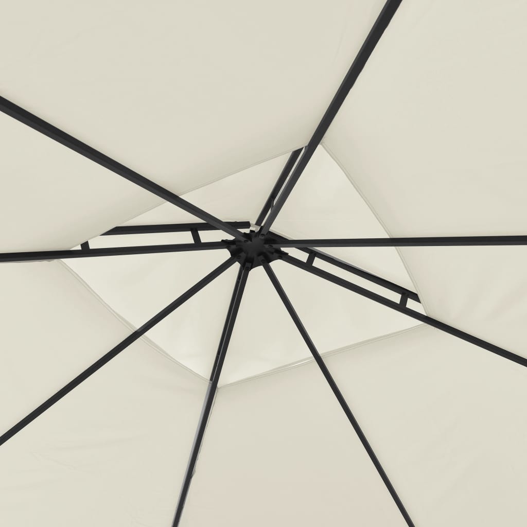 Altán se dvěma extra stříškami 3 x 3 x 2,73 m krémový 180 g/m²