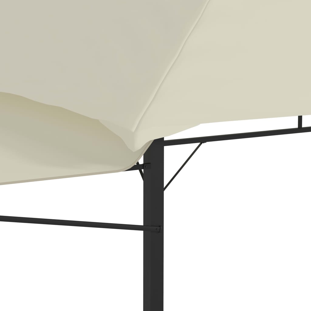 Altán se dvěma extra stříškami 3 x 3 x 2,73 m krémový 180 g/m²