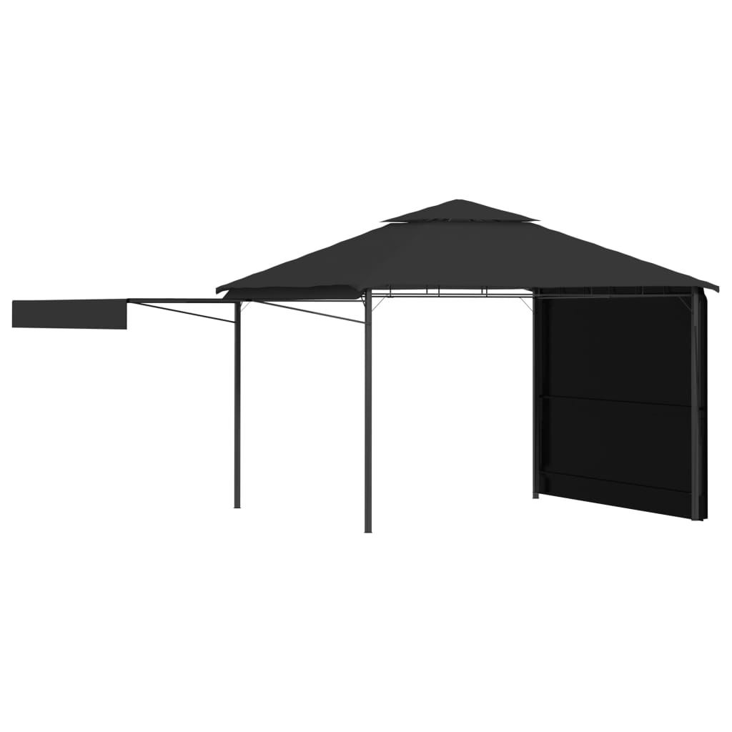 Altán se dvěma extra stříškami 3x3x2,75 m antracitový 180 g/m²