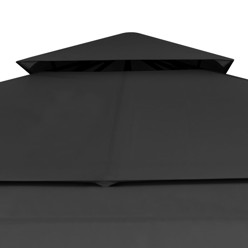 Altán se dvěma extra stříškami 3x3x2,75 m antracitový 180 g/m²
