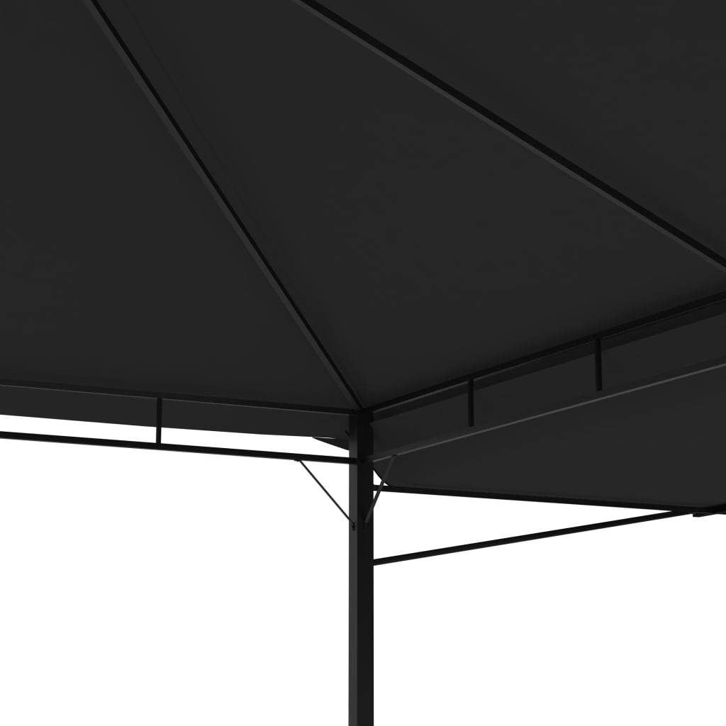 Altán se dvěma extra stříškami 3x3x2,75 m antracitový 180 g/m²