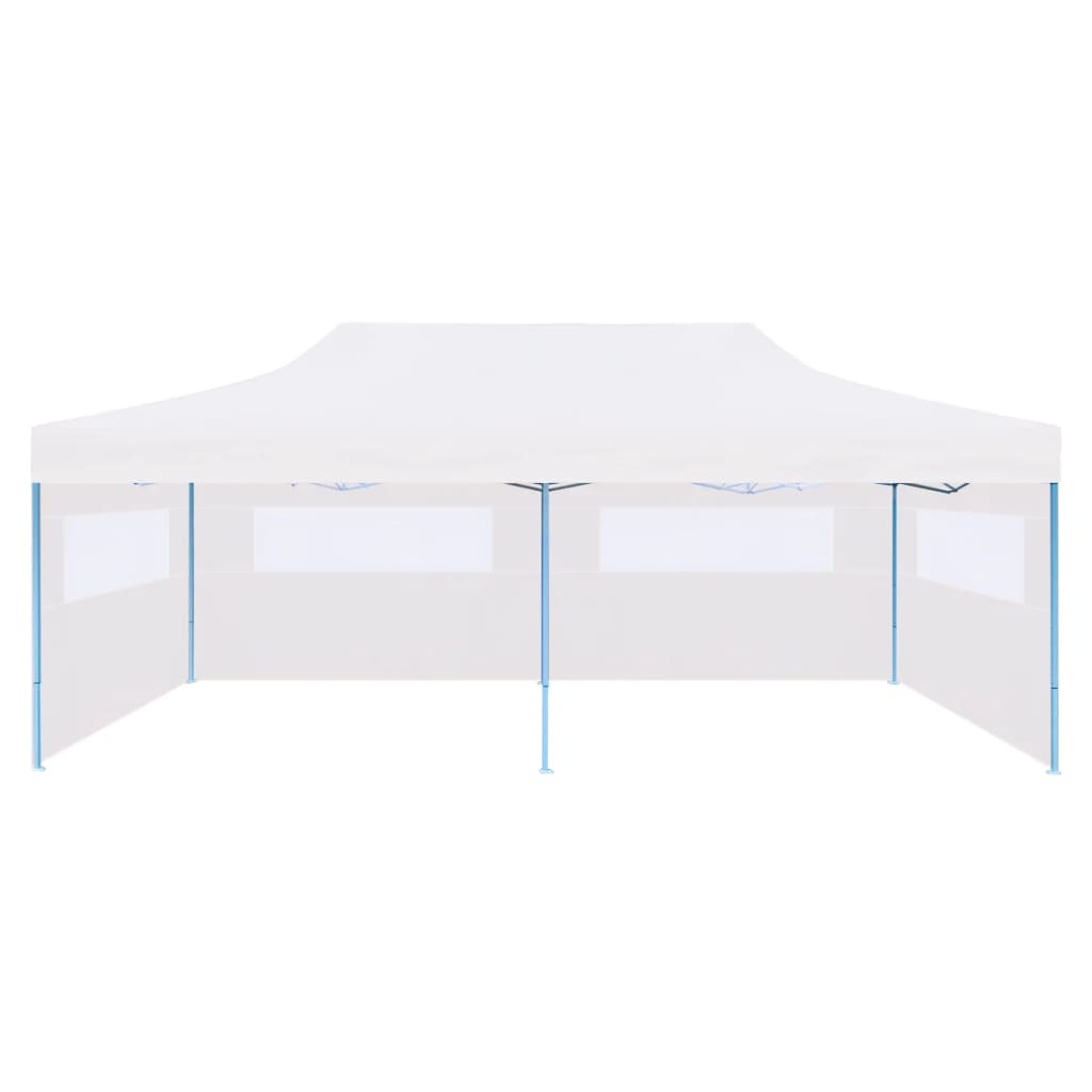 Skládací nůžkový stan s bočními stěnami 3 x 6 m ocel bílý