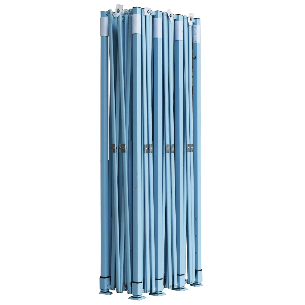 Skládací nůžkový stan s 8 bočními stěnami 3 x 9 m bílý