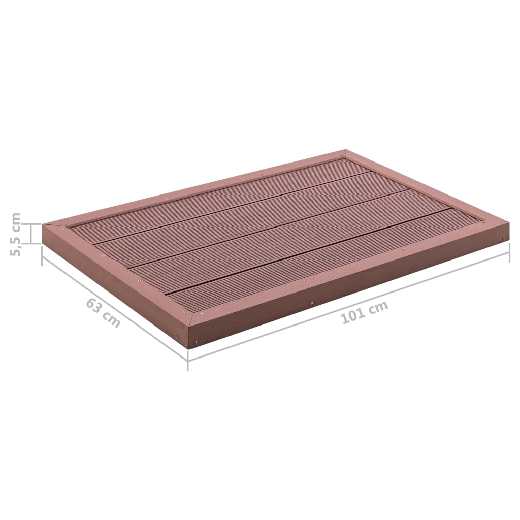 Podlahový prvek pro solární sprchu hnědý 101 x 63 x 5,5 cm WPC